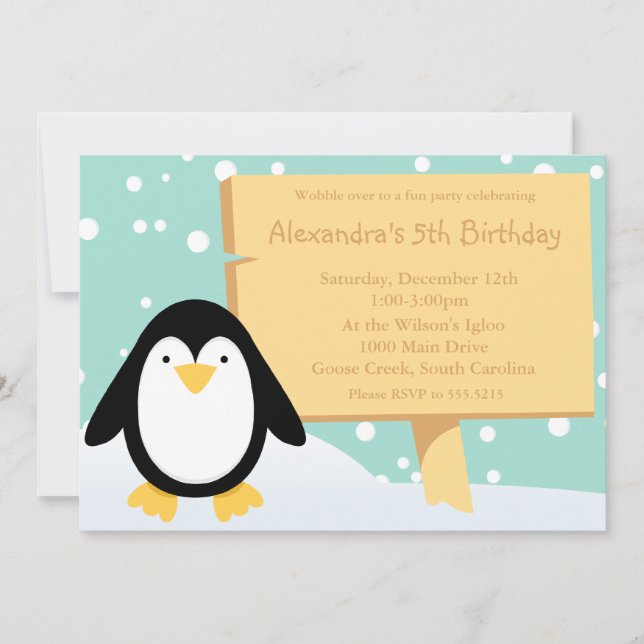 Invitation de la fête des pingouins (Devant)