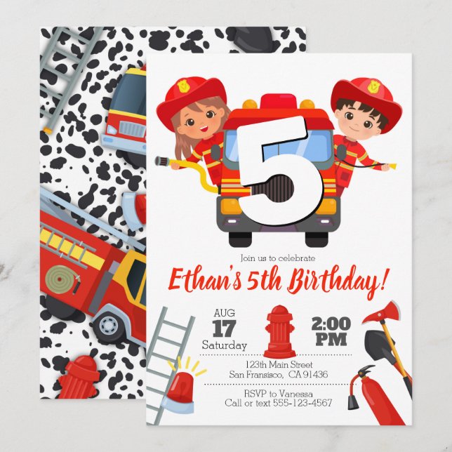 Invitation de la fête des pompiers (Devant / Derrière)