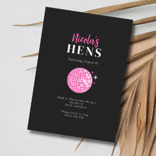 Invitation de la fête des poules de Disco Noir ros