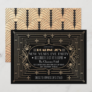 Invitation de la fête des Roaring 20's New years