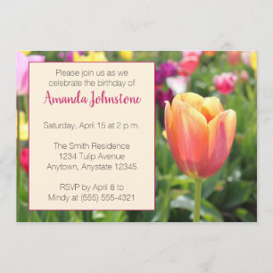 Invitation de la fête des Tulipes du printemps