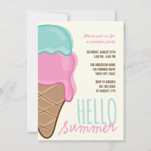 Invitation de la fête d'été de crème glacée de fra