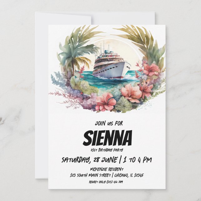 Invitation de la fête d'été de plage (Devant)