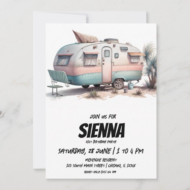 Invitation de la fête d'été de plage (Devant)