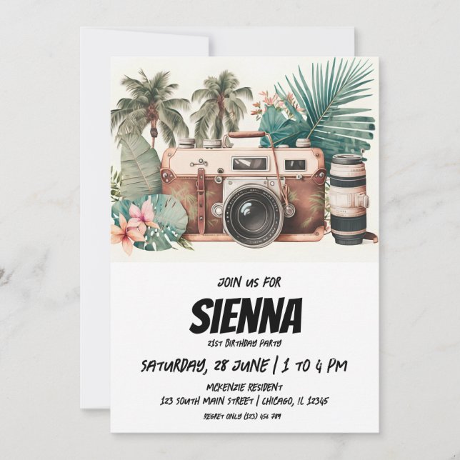 Invitation de la fête d'été de plage (Devant)