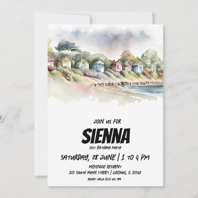 Invitation de la fête d'été de plage (Devant)