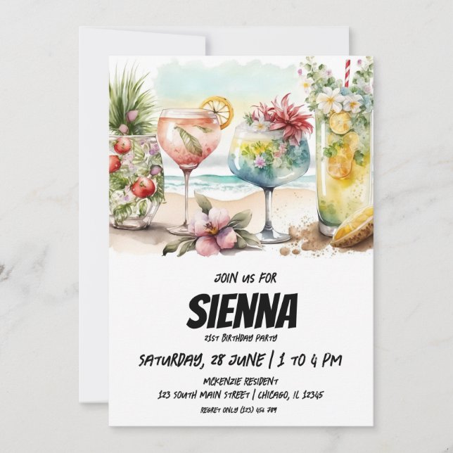 Invitation de la fête d'été de plage (Devant)