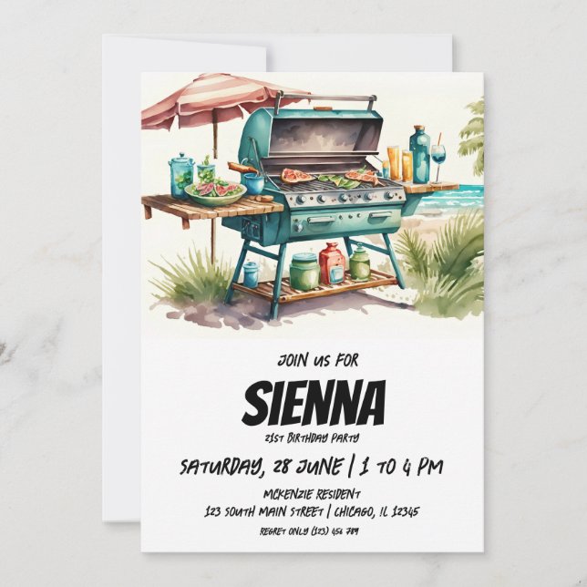 Invitation de la fête d'été de plage (Devant)