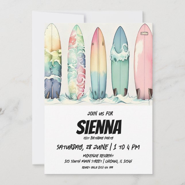 Invitation de la fête d'été de plage (Devant)