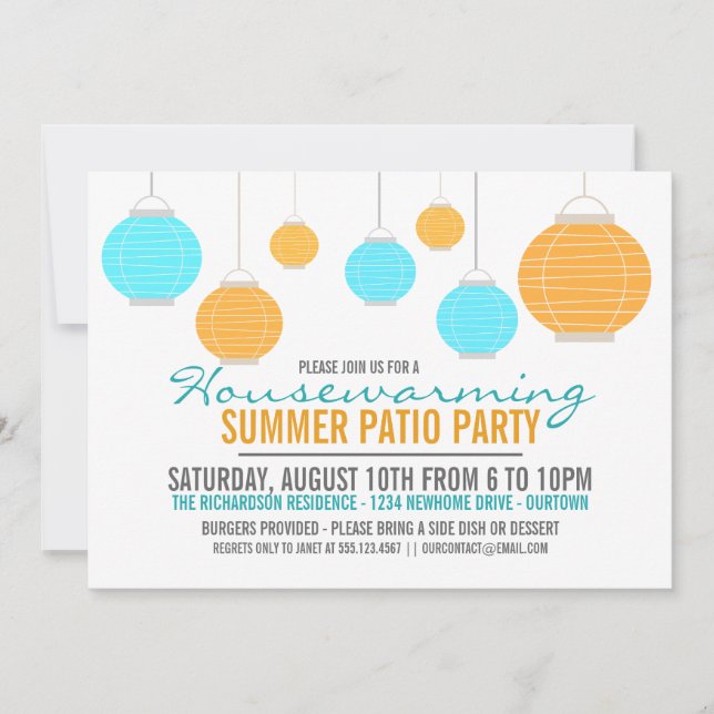 Invitation de la fête d'été du Patio (Devant)