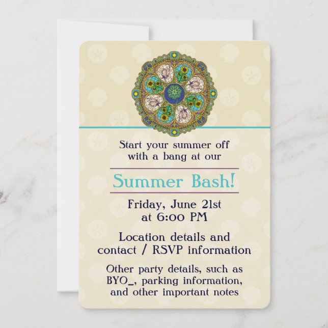 Invitation de la fête d'été Nouveau (Devant)