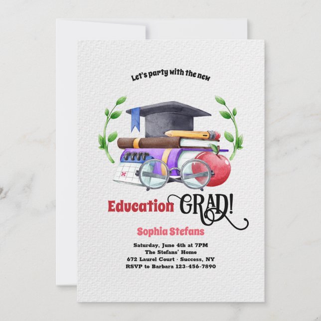 Invitation de la fête d'études (Devant)