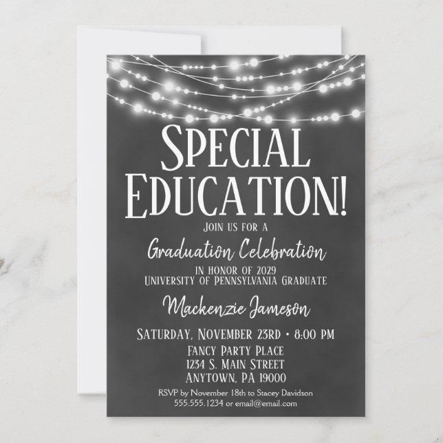 Invitation de la fête d'études spéciales (Devant)