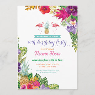 Invitation de la fête d'Flamant rose d'anniversair