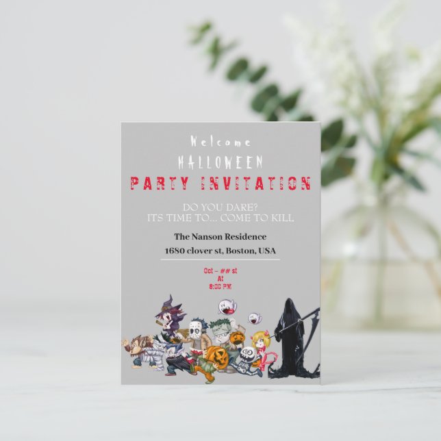 Invitation de la fête d'Halloween (Debout devant)