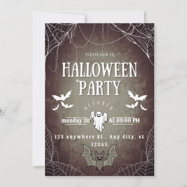 Invitation de la fête d'Halloween (Devant)
