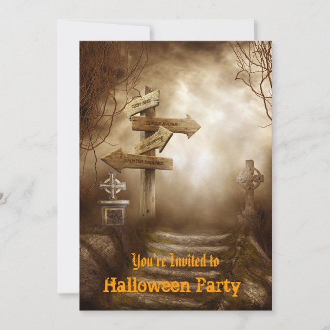 Invitation de la fête d'Halloween (Devant)