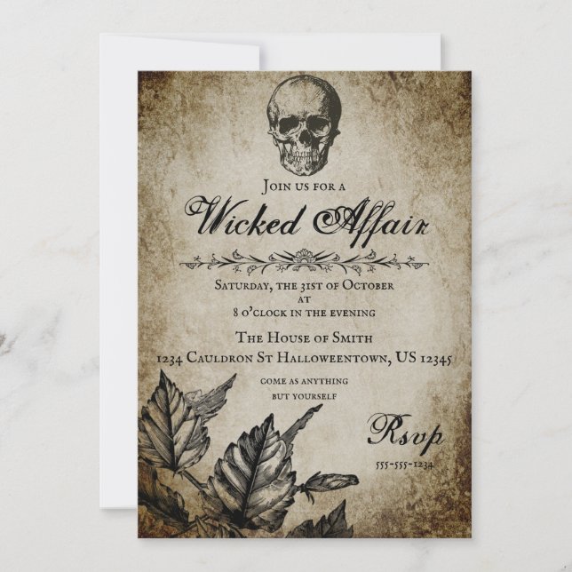 Invitation de la fête d'Halloween (Devant)