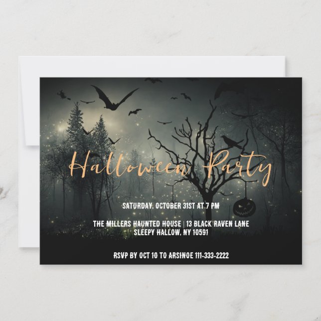 Invitation de la fête d'Halloween (Devant)