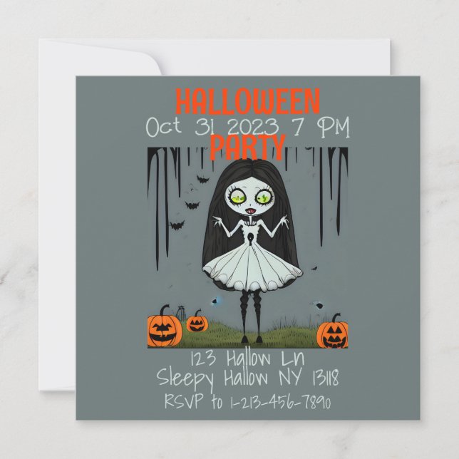 Invitation de la fête d'Halloween (Devant)