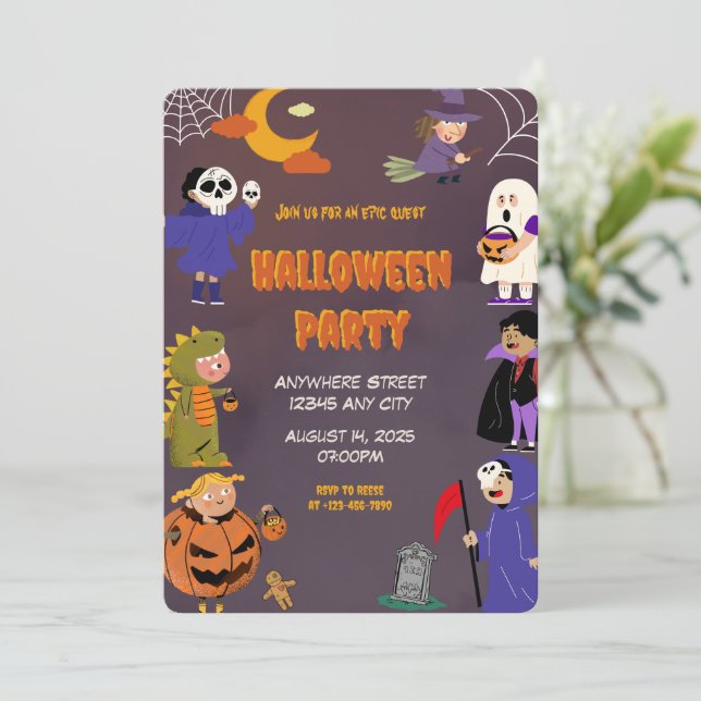 Invitation de la fête d'Halloween (Debout devant)