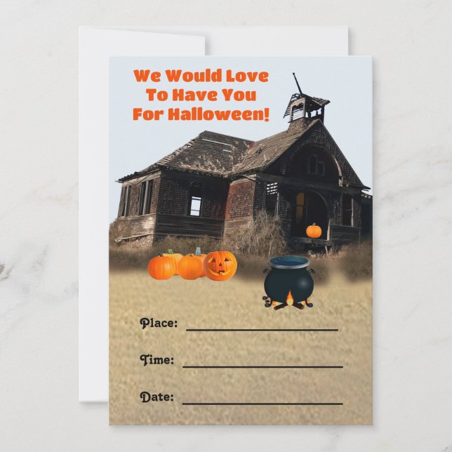 Invitation de la fête d'Halloween (Devant)