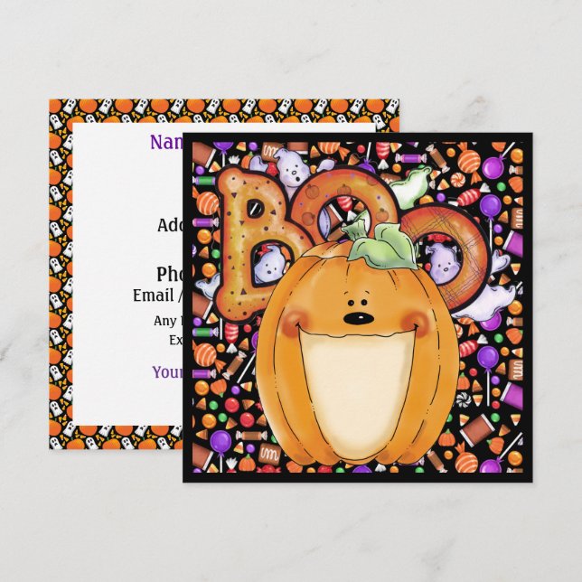 Invitation de la fête d'Halloween (Devant / Derrière)