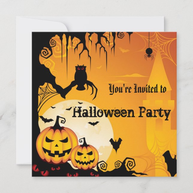 Invitation de la fête d'Halloween (Devant)