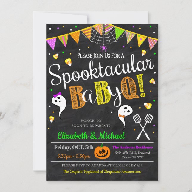 Invitation de la fête d'Halloween Baby-Q Genre (Devant)