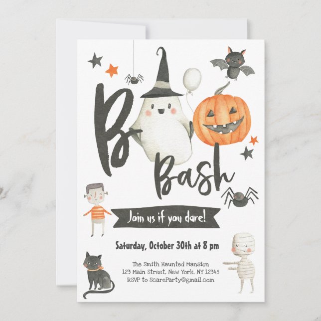 Invitation de la fête d'Halloween Boo Bash - Fête  (Devant)