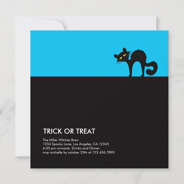 Invitation de la fête d'Halloween Catty (Devant)