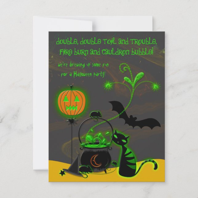 Invitation de la fête d'Halloween Cauldron (Devant)