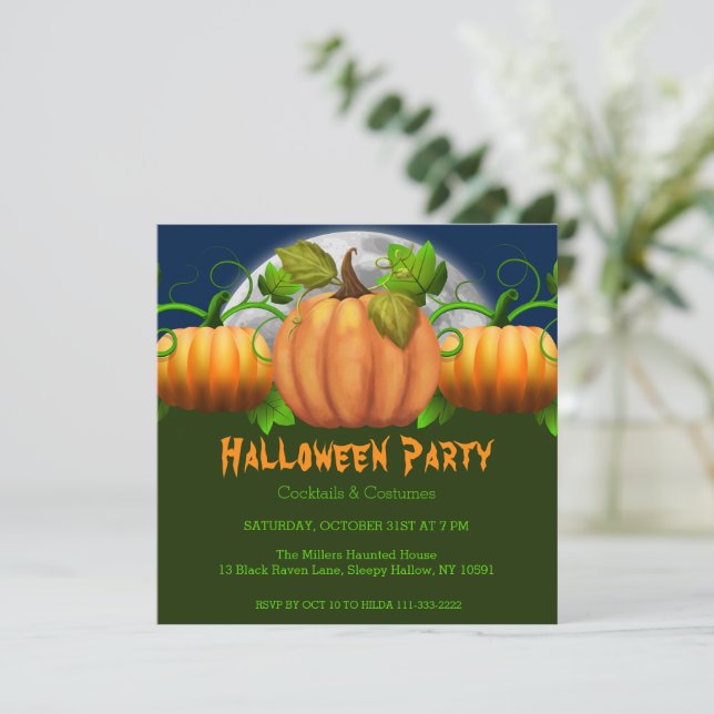Invitation de la fête d'Halloween citrouille (Debout devant)