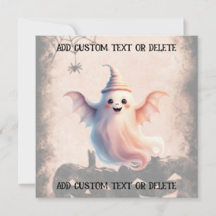 Invitation de la fête d'Halloween Cute Ghost Texte