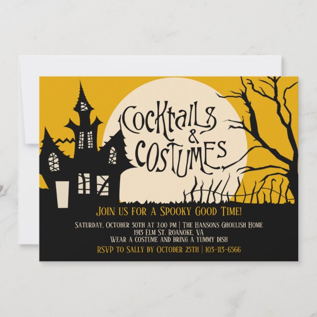 Invitation de la fête d'Halloween de Burton (Devant)