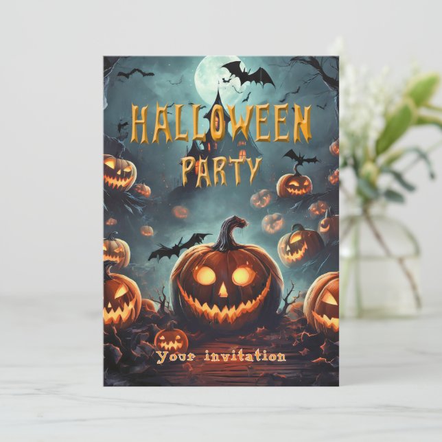Invitation de la fête d'Halloween de nombreux Jack (Debout devant)