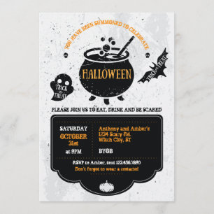 Invitation de la fête d'Halloween de Witch