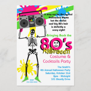 Invitation de la fête d'Halloween des années 80