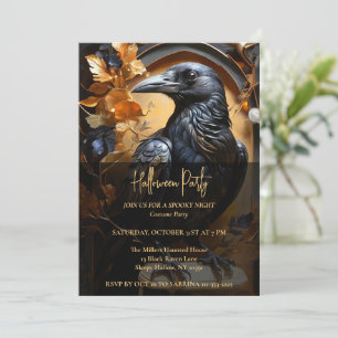 Invitation de la fête d'Halloween du Corbeau noir