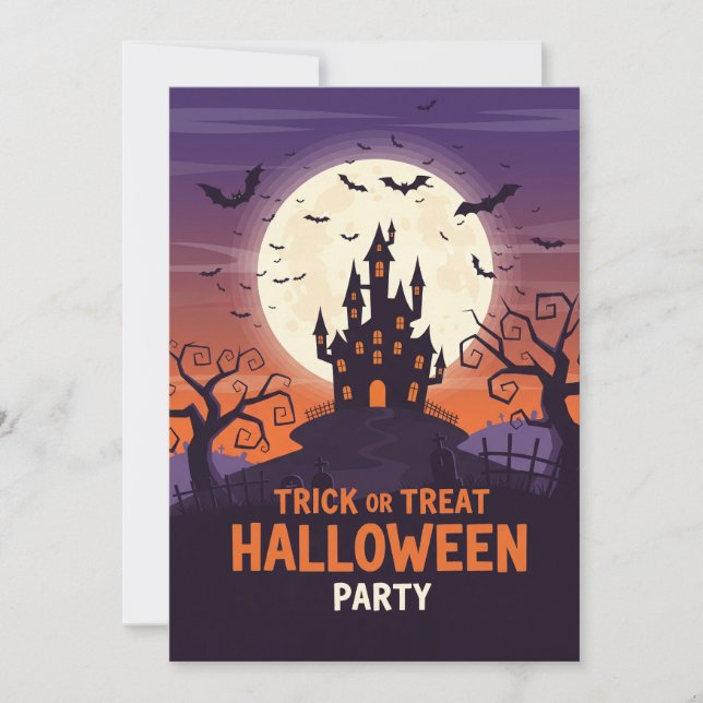 Invitation de la fête d'Halloween éffrayante (Devant)