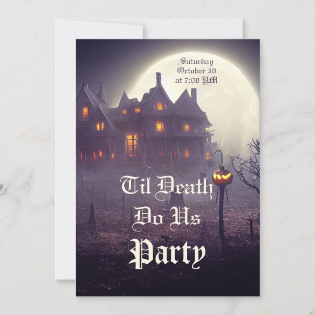 Invitation de la fête d'Halloween éffrayante (Devant)