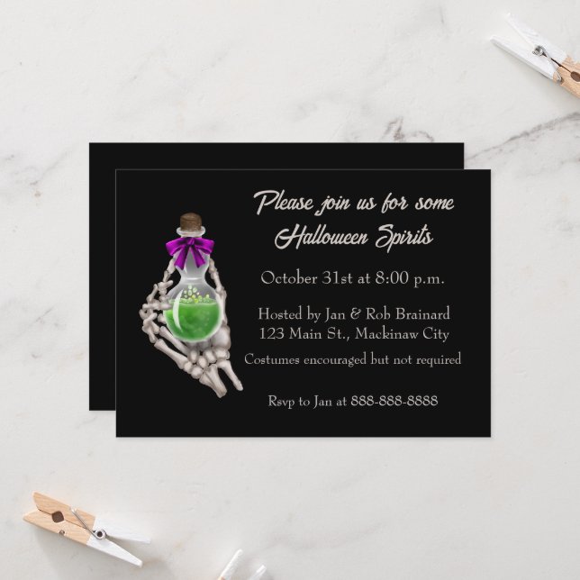 Invitation de la fête d'Halloween éffrayante (Devant/Arrière en situation)