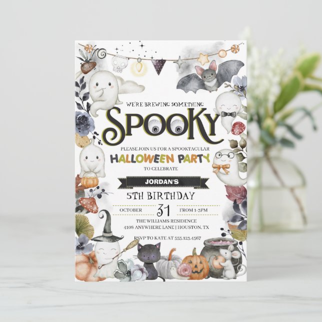 Invitation de la fête d'Halloween éffrayante (Debout devant)