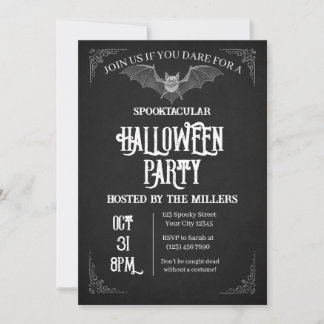 Invitation de la fête d'Halloween éffrayante chauv
