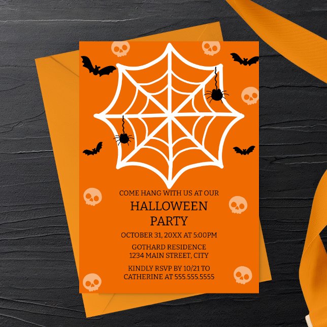 Invitation de la fête d'Halloween éffrayante-mûre  (Créateur téléchargé)