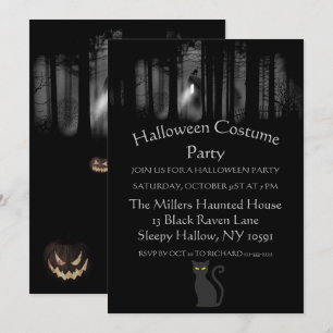 Invitation de la fête d'Halloween Forêt éffrayante