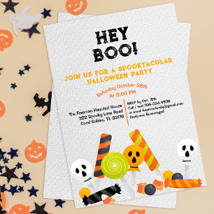 Invitation de la fête d'Halloween Hey Boo Enfants