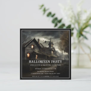 Invitation de la fête d'Halloween Maison éffrayant