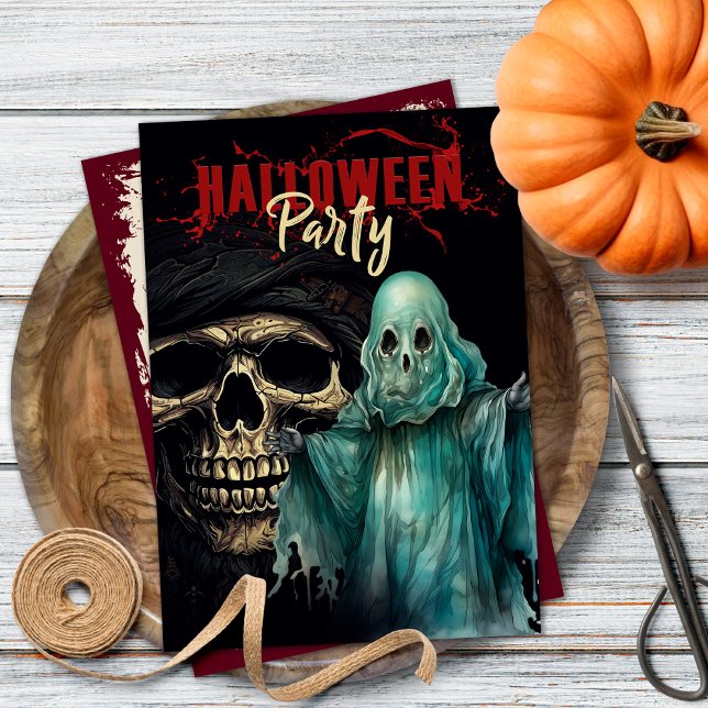 Invitation de la fête d'Halloween mystique du crân (Créateur téléchargé)