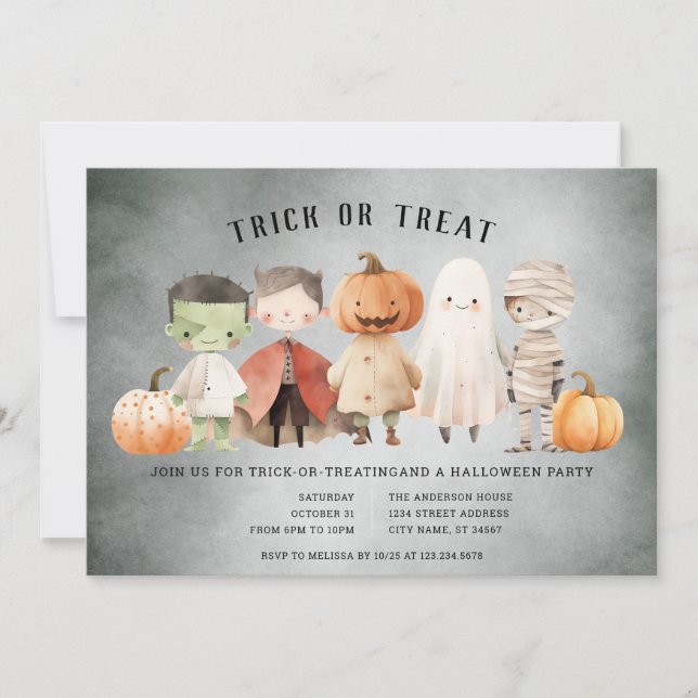 Invitation de la fête d'Halloween ou de la fête de (Devant)